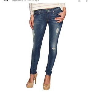 Hudson Krista Super Skinny Distressed Jeans, Size 28